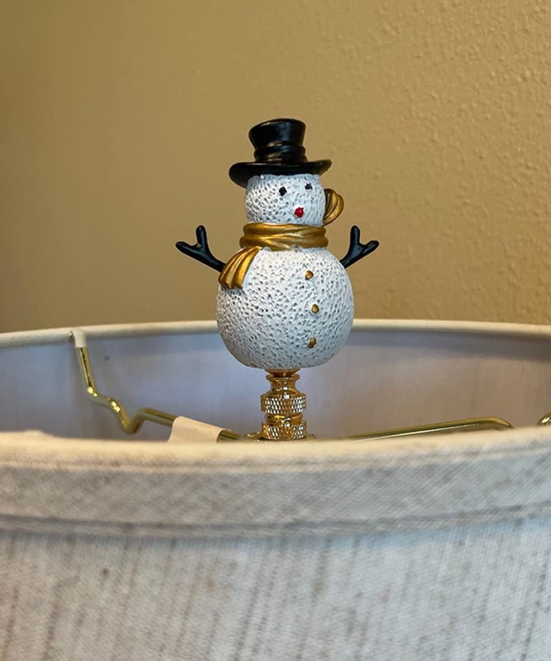 Home Concept 3.7"H Silver and Gold Christmas Snowman Polished Brass Base Finial - Image 5